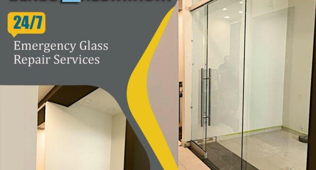 A frame less glass wall with a Lagoona style A frame less glass wall with a Lagoona style sliding door in Burlington, ON