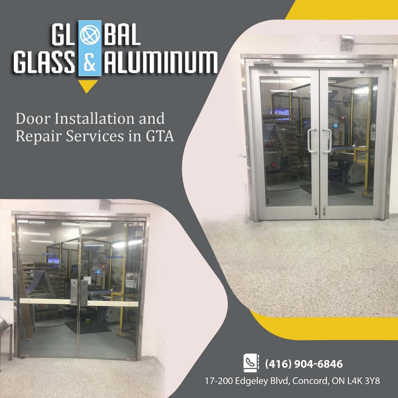 Frameless Glass Double Doors Removal Window Glass Repair & Replacement